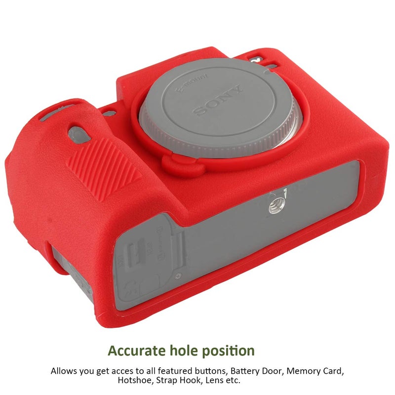 Easy Hood Camera Case for Sony Alpha A7II A7RII A7SII A7 II A7R II A7S II A7R2 ILCE-7RM2 ILCE-7M2 Soft Silicone Rubber Camera Protective Body Case Skin Camera Protector Cover (Red) - Image 4